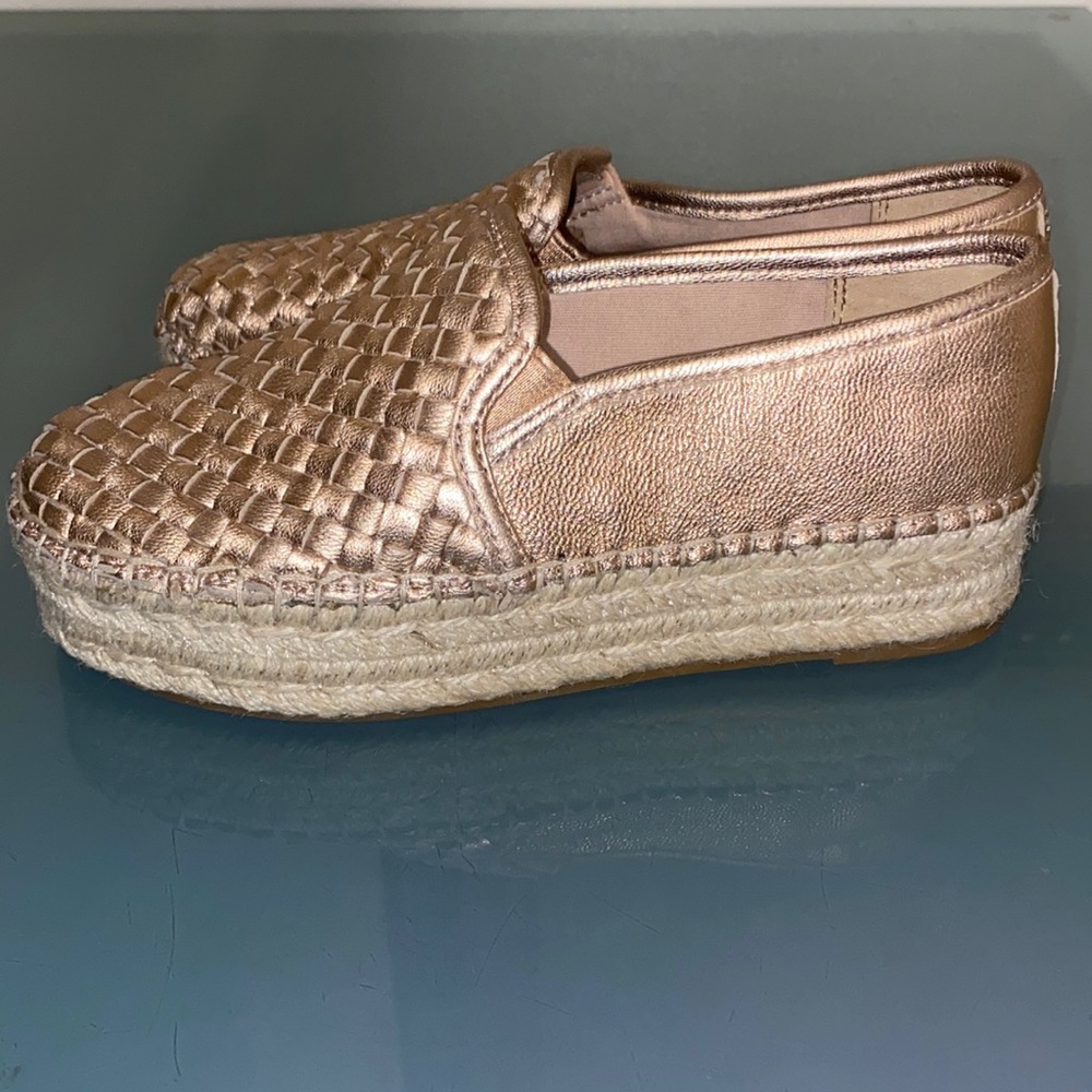 Sam Edelman Flats Espadrilles Rose Gold Platform Catherine Slip-on Leather